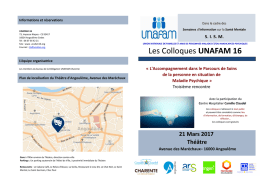 Les Colloques UNAFAM 16 - Semaines d`informations de la santé