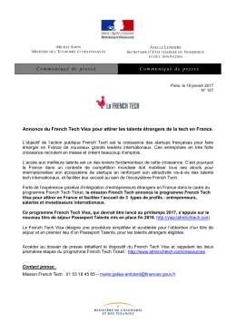 Annonce du French Tech Visa pour attirer les talents &eacute;trangers de la