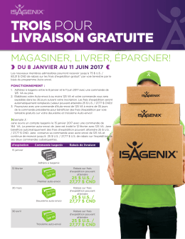trois pour livraison gratuite