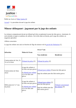 Mineur délinquant€: jugement par le juge des enfants