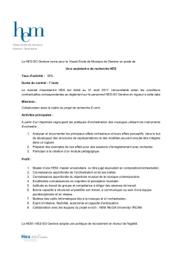 La HES-SO Genève ouvre pour la Haute Ecole de Musique de
