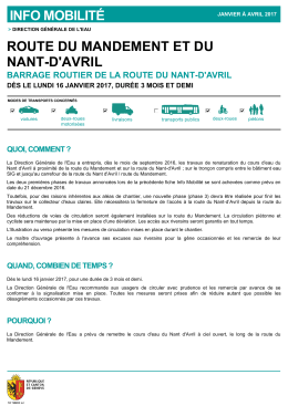 info mobilité route du mandement et du nant-d`avril