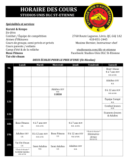 horaire des cours