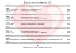 Promotions soins saint valentin 2017