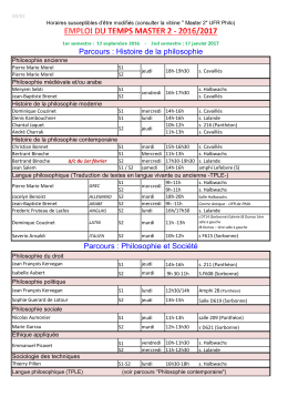 emploi du temps 2016/2017 - Université Paris 1 Panthéon