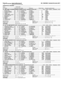 R2 - FAIRVIEW - Vendredi 20 Janvier 2017