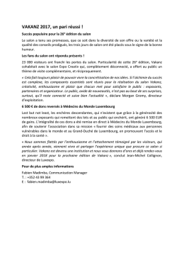 VAKANZ 2017, un pari réussi !