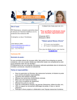 Technicien RH PR Maintenance Terrebonne - reseau