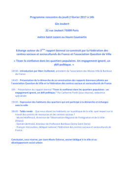 Programme - Observatoire de la Réussite Educative