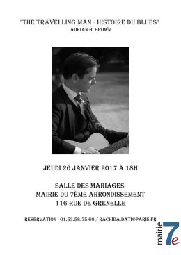 "The travelling man - Histoire du Blues" Jeudi 26 janvier 2017