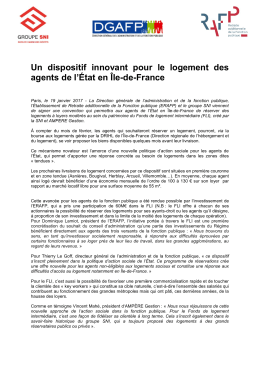 Un dispositif innovant pour le logement des agents de l`État