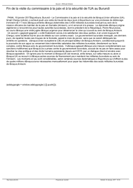 Fin de la visite du commissaire à la paix et à la sécurité de l