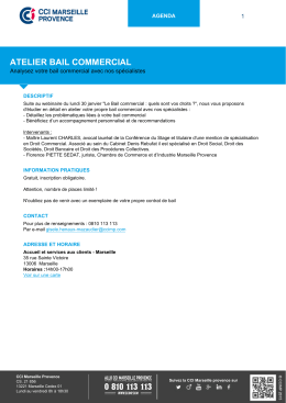 atelier bail commercial - CCI Marseille Provence