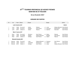 Horaire 2017 - Tournoi Provincial Peewee Bantam de St