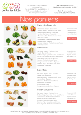 Liste des paniers