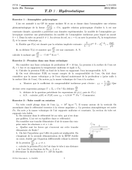 TD 3 : Hydrostatique - E