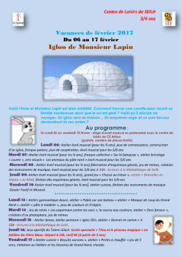 Programme des 3-6 ans - Accueil de Loisirs de Seilh