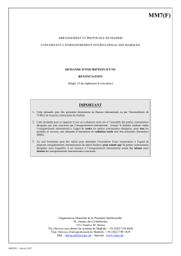 Demande d`inscription d`une renonciation