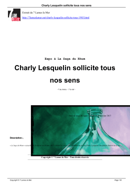 Charly Lesquelin sollicite tous nos sens