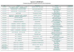 Samedi 21 JANVIER 2017 L`horaire des gardes suivantes