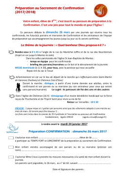 Formulaire d`inscription &agrave; la marche des Confirmands