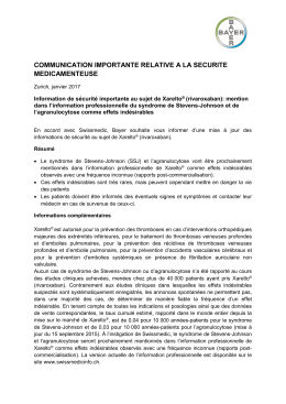 communication importante relative a la securite
