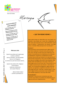 Message hiver 2017