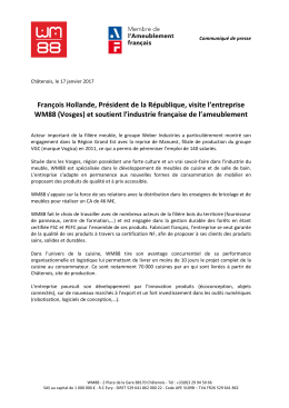 Fran&ccedil;ois Hollande, Pr&eacute;sident de la R&eacute;publique, visite l`entreprise