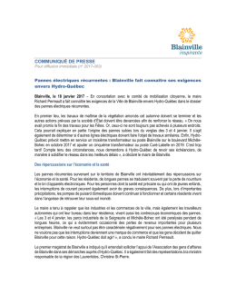 communiqué de presse - Ville de Blainville