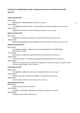 Introduction &agrave; l`&eacute;pid&eacute;miologie sociale : Enseignement
