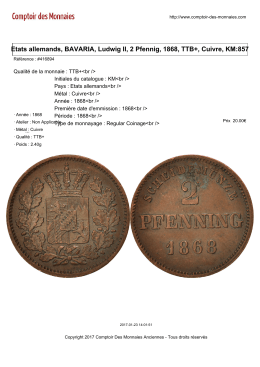 Etats allemands, BAVARIA, Ludwig II, 2 Pfennig, 1868, TTB+, Cuivre