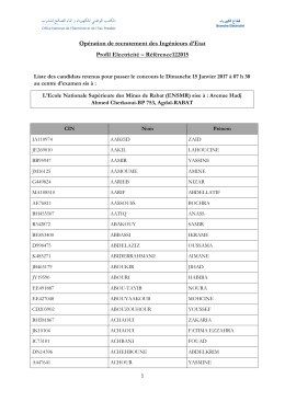Opération de recrutement des Ingénieurs d`Etat Profil Electricité