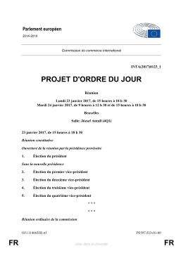 FR FR PROJET D`ORDRE DU JOUR
