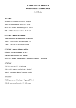 Planning des cours "monitorat"