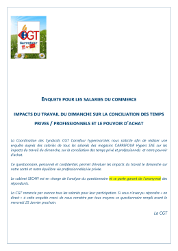 Télécharger le Questionnaire CGT Carrefour travail dimanche