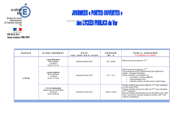 Portes ouvertes lycées du var 2016-2017