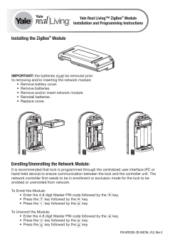 Yale Real Living Zigbee Module Manual REPDF, 334 KB 10 Jan 2017