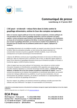 Communiqu&eacute; de presse