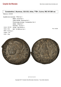 Constantine I, Nummus, 332-333, Arles, TTB+, Cuivre, RIC:VII 369 var.
