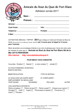 s`inscrire - Amicale du bout du quai