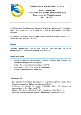 Assistant administratif - affaires générales