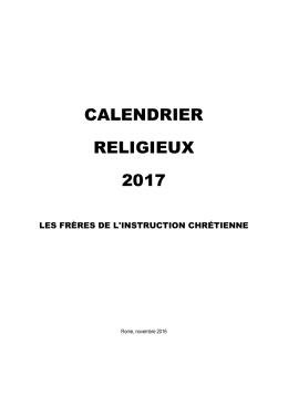 calendrier religieux 2017