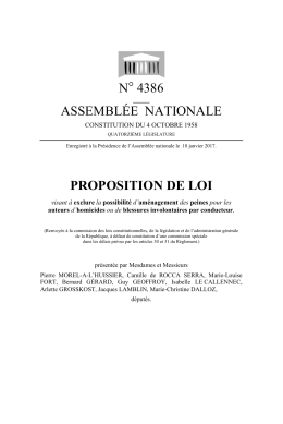 N&deg; 4386 ASSEMBL&Eacute;E NATIONALE PROPOSITION DE LOI