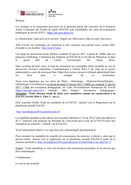 Bonjour, Les résultats et le classement provisoire de la première