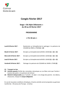 Congés Février 2017