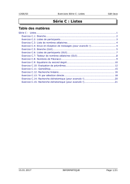 EXERCICES PARTIE C : Listes