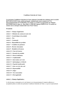 Conditions générales de vente - Découvrez et laissez