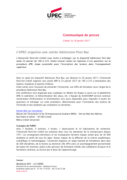 L`UPEC organise une soirée Admission Post Bac