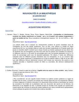 Mod&egrave;le liste de nouveaut&eacute;s - Assembl&eacute;e nationale du Qu&eacute;bec