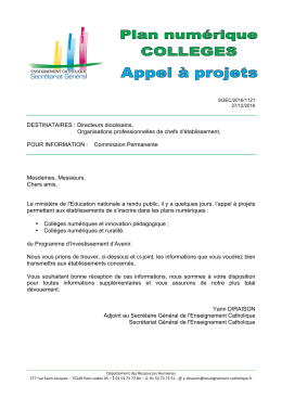 note explicative - Enseignement Catholique